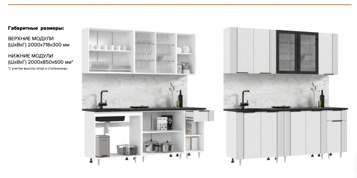 Кухня Виктория 2,0м Пластер блэк/графит