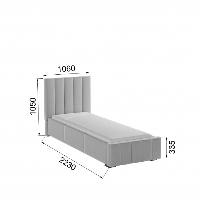 Нега Кровать интерьерная 900 светло-серый, ортопед