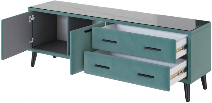 Тумба ТВ интерьерная Виго 1,6 бирюза