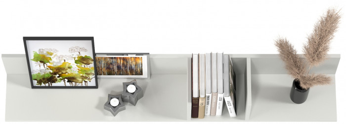 Эйр Гостиная 16.490 Полка навесная открытая, белый шагрень