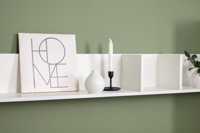 Эйр Гостиная 16.490 Полка навесная открытая, белый шагрень