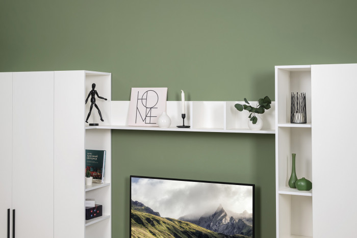 Эйр Гостиная 16.490 Полка навесная открытая, белый шагрень