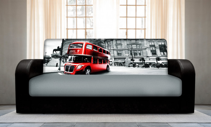 Диван книжка с принтом Автобус 2, 120х190