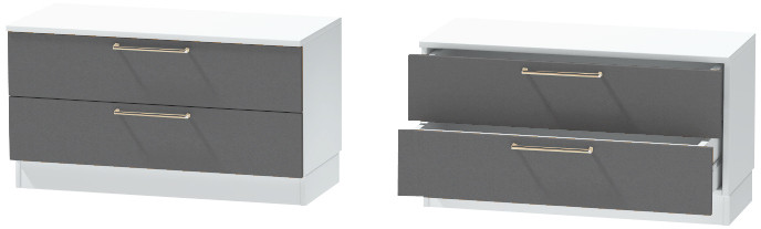 Тумба-5 прикроватная напольная "Иннэс-7", Белый/Графит