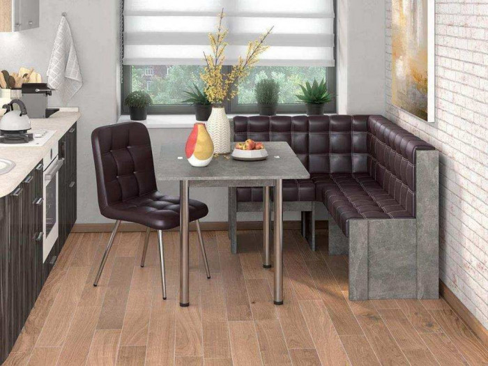 Угловая скамья Квадро Бетон ателье/Умбер