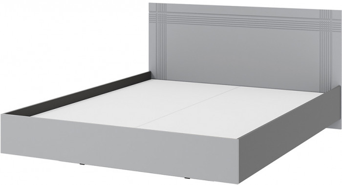 Кровать с основанием Альмерия КР-160, Серый графит, Бархат серый
