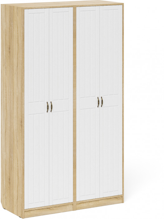 Прихожая П-6 Шкаф + Шкаф, цвет дуб сонома/фасады МДФ белое дерево фрезеровка прованс, ШхГхВ 120х50х210 см.