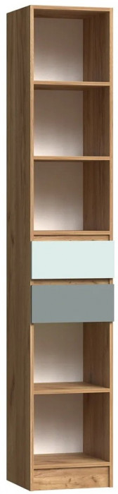 Челси Color Стеллаж с ящиками (Слоновая кость/Глиняный серый/Дуб крафт)