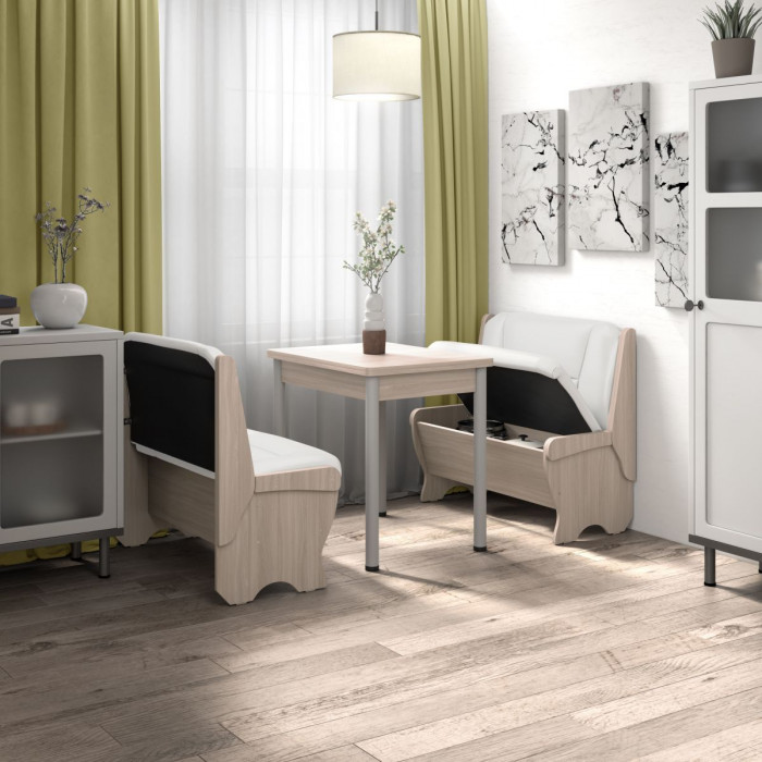 Кухонный набор скамья 950 Лотос - стол Ирис / ясень светлый/милк