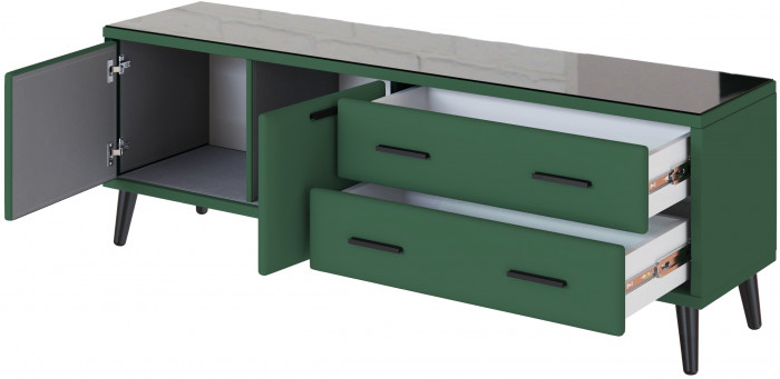 Тумба ТВ интерьерная Виго 1,6 изумруд