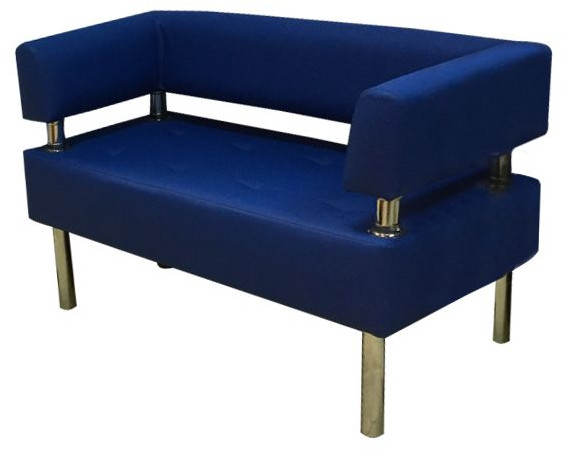 Диван Бизнес 100, экокожа, синий