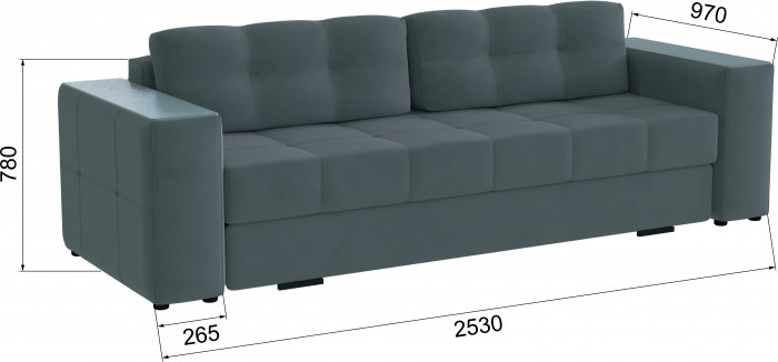 Диван раскладной Виконт, серый/мдф бриз