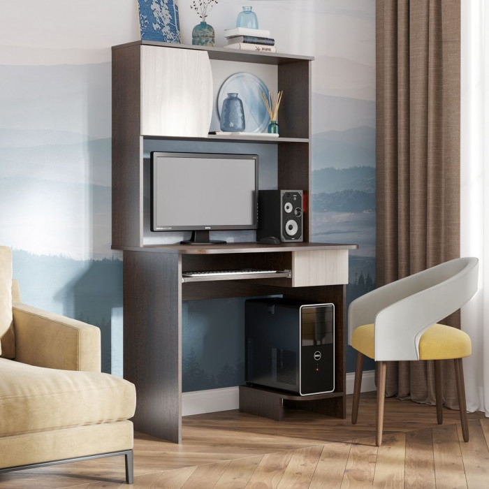 СТОЛ КОМПЬЮТЕРНЫЙ №2 (0,9х1,58х0,6) венге/белфорт