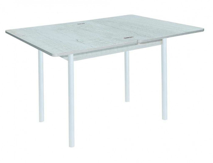 Симпл стол обеденный раскладной / бетон белый/белый