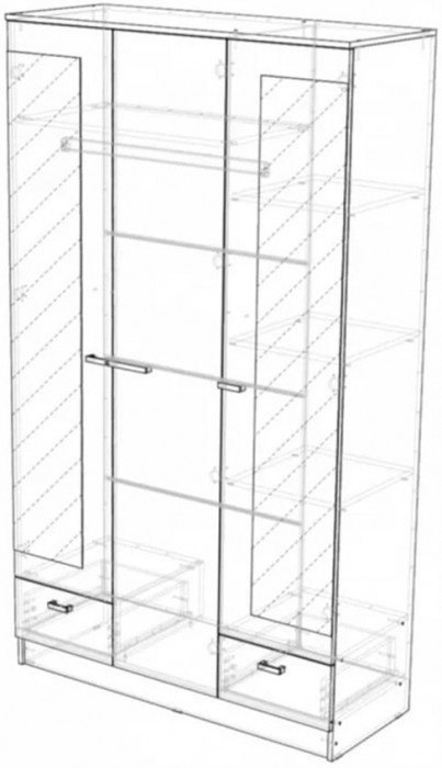 Адель Шкаф 1,2, вотан/Белый глянец