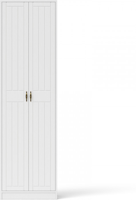 Прихожая П-6 Шкаф, цвет белая шагрень/фасады МДФ белое дерево фрезеровка прованс, ШхГхВ 60х50х210 см.