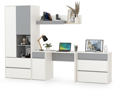 Торонто Компоновка № 03, белый шагрень/стальной серый