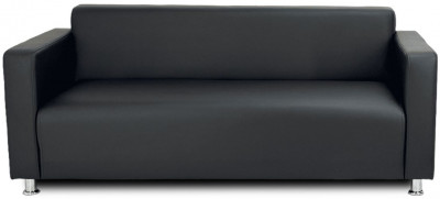 Диван прямой Томи, 180 см, экокожа, черный