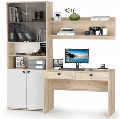 Бостон № 37, дуб эндгрейн элегантный/фасады МДФ милк рикамо софт