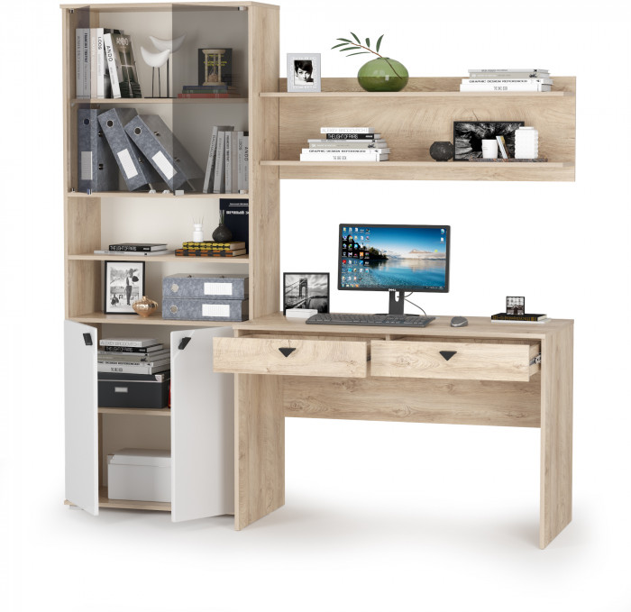 Бостон № 37, дуб эндгрейн элегантный/фасады МДФ милк рикамо софт