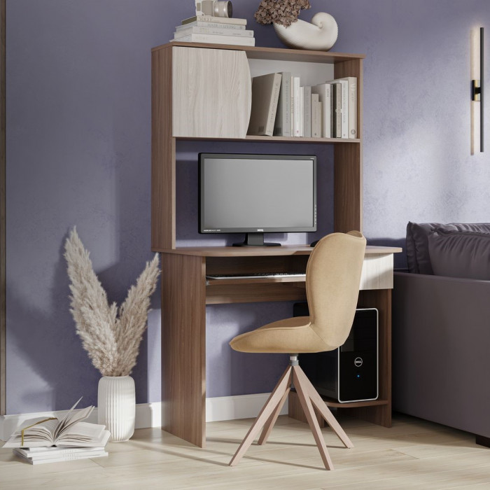 СТОЛ КОМПЬЮТЕРНЫЙ №2 (0,9х1,58х0,6) шимо темный/шимо светлый