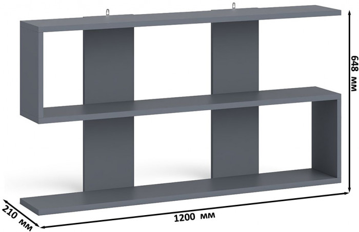 Мори письменный стол МСП1200.1 + Тумба МТВ1200.1 + Полка 1200, графит/белый