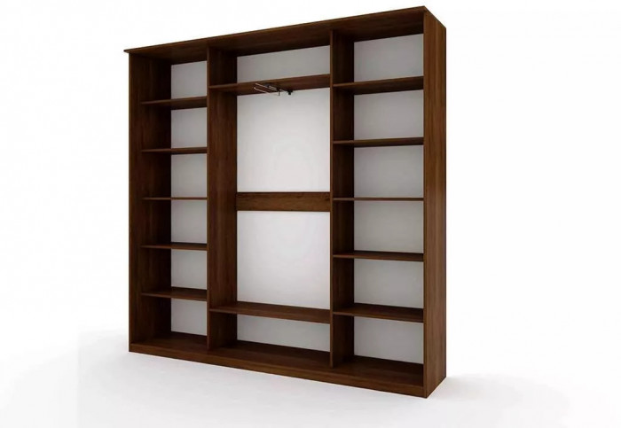 Шкаф купе Модерн 2362х450 4-х дверный 3-х секционный фотопечать №3 венге