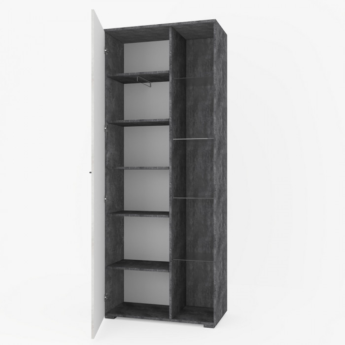 Модульная стенка для гостиной "Денвер" - Бетон спаркс/Перламутр жемчуг