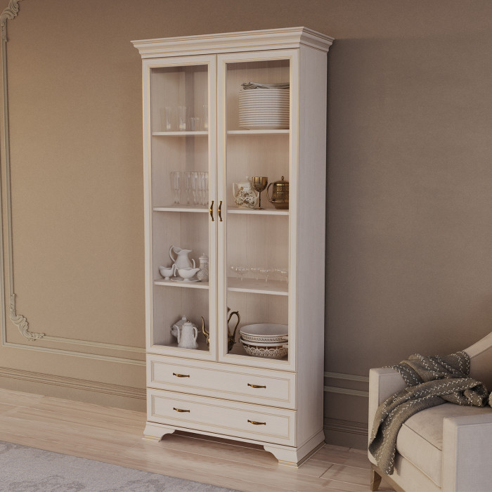 Шкаф (2 стеклодвери) Сиена