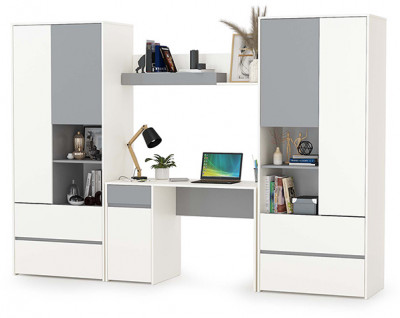 Торонто Компоновка № 05, белый шагрень/стальной серый