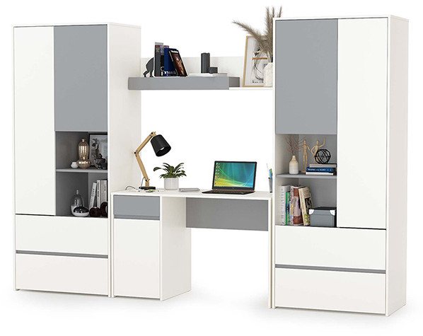 Торонто Компоновка № 05, белый шагрень/стальной серый