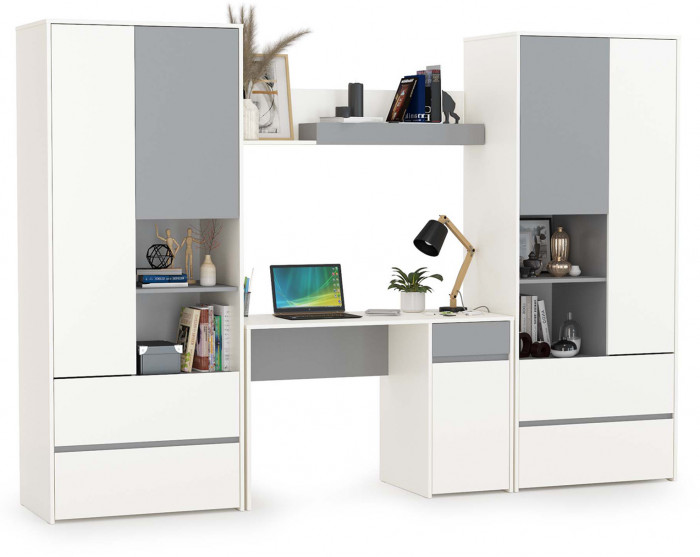 Торонто Компоновка № 05, белый шагрень/стальной серый