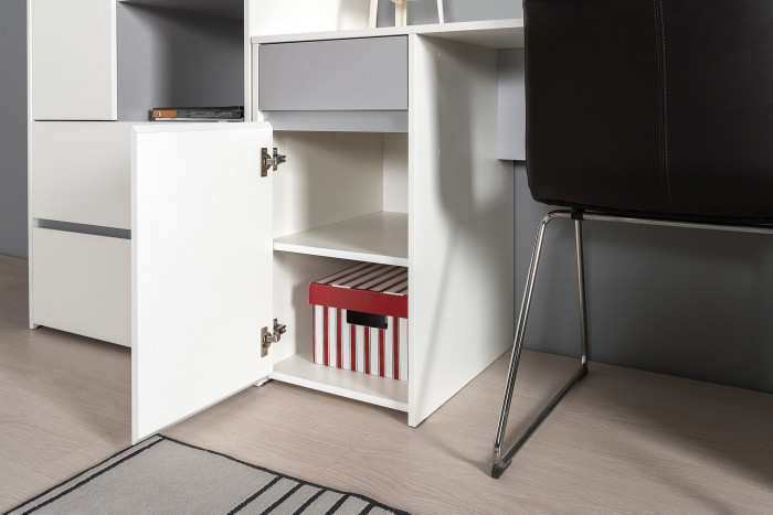 Торонто Компоновка № 05, белый шагрень/стальной серый