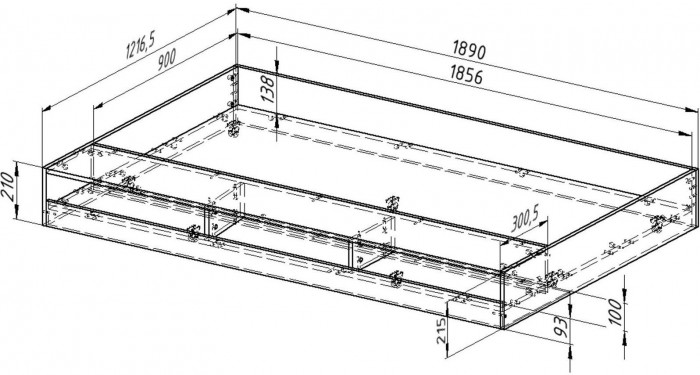 Двухъярусная кровать Гранада 1КВ (ясень шимо темный, Белый)