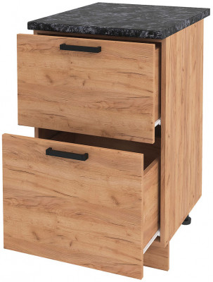 ШН2Я 500 корпус шкаф нижн. с 2 ящ (500*840*474) б/ст дуб крафт золото