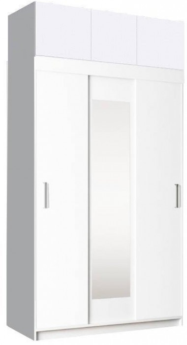 Бася Шкаф-купе с антресолью (Дуб Крафт Золотой / Белый Глянец)