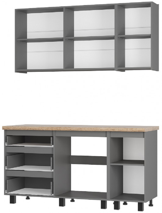 Кухня Шерлок 1,6 м, крафт, графит