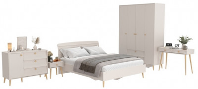 Афина Спальня 32-1600, цвет кашемир серый, сп.м. 1600х2000 мм., б/м, основание есть - фанера