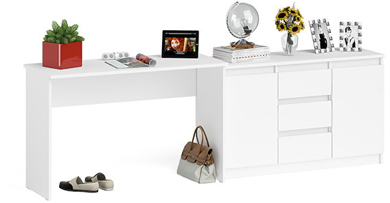 Мори письменный стол МСП1200.1 + Комод МК1200.3, белый