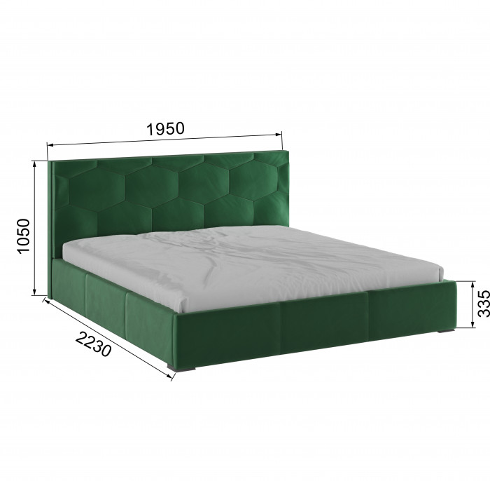 Манука Кровать интерьерная 180 изумруд, ортопед
