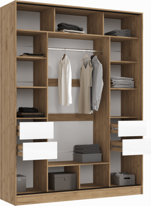 Модульная прихожая Роджина, комп.4 (Крафт белый, Графит)