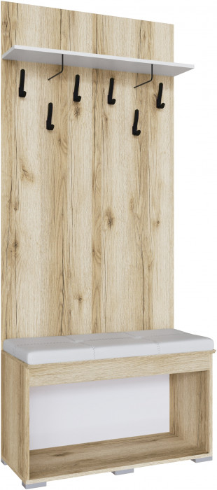 Плейона Тумба с вешалкой делано/белый