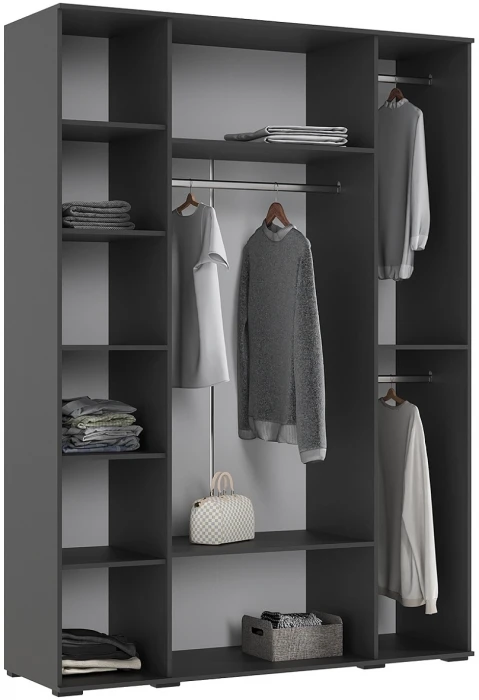 Норд Шкаф 4-х створчатый 1600, Графит/Изумрудный