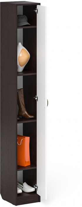Прихожая П-6-350 Пенал, цвет венге/фасады МДФ белое дерево фрезеровка прованс, ШхГхВ 30х35х210 см., универсальная сборка