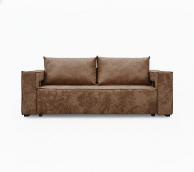 Диван-кровать Лофт Люкс Плюш с подсветкой, еврокнижка, 140х195, коричневый
