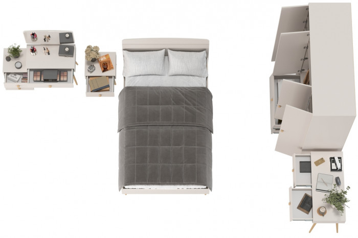 Афина Спальня 34-1200, цвет кашемир серый, сп.м. 1200х2000 мм., б/м, основание есть - фанера