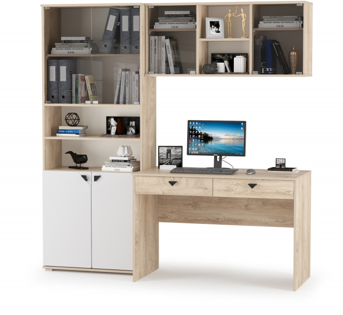 Бостон № 25, дуб эндгрейн элегантный/фасады МДФ милк рикамо софт