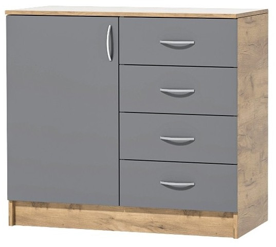 Кэт-7 Комод 1 створка, ящики (Крафт золотой / Миндаль)