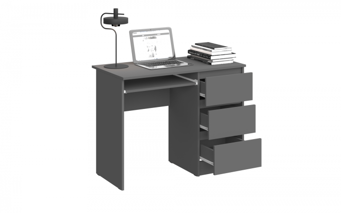 Челси Стол письменный (Белый глянец, Дуб Сонома)