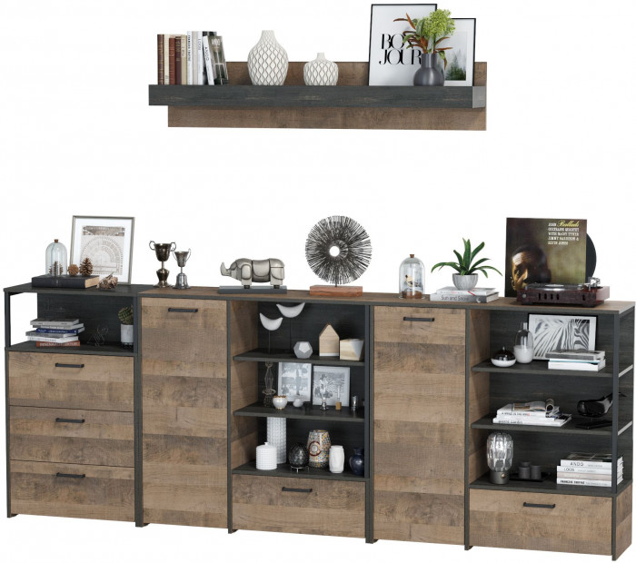 Трувор Гостиная 005, дуб гранж песочный/интра